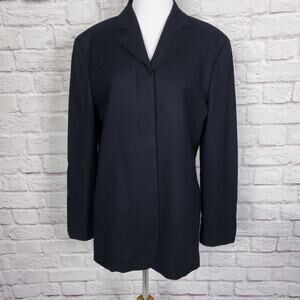 Byblos Black Wool Blazer Jacket Hidden Placket Career Office Classic IT …